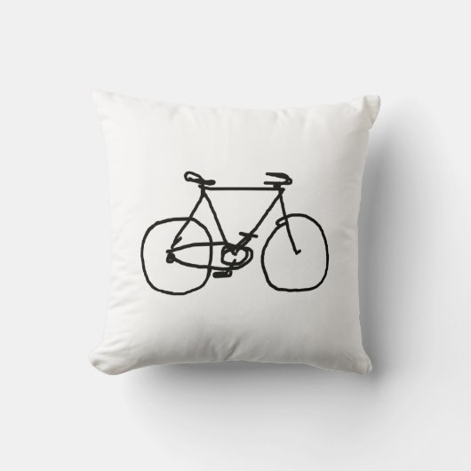黒シンプル自転車 クッション (正面)