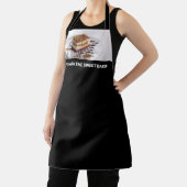 黒シンプル色のカスタム写真と名前 エプロン (インサイチュ)