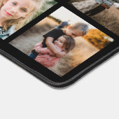 黒シンプル色カスタム文字写真格子 デスクマット (コーナー)