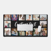 黒シンプル色カスタム文字写真格子 デスクマット (キーボード&マウス)