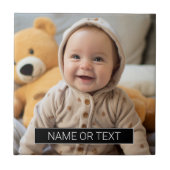 黒シンプル色ブロック付き文字写真 タイル (正面)