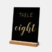 黒シンプル金ゴールドモダン可愛いテーブル番号 アクリルサイン (傾斜)