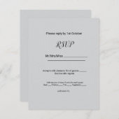 黒シンプルw名前の追加文字編集可能 出欠カード (正面/裏面)