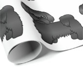 黒シーズー（犬）TZUかわいい漫画の犬のパターン ラッピングペーパー (ロールコーナー)