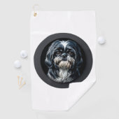 黒シーズー（犬）tzu ゴルフタオル (インサイチュ)