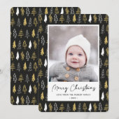 黒シームレモダンス金ゴールドホワイトフォレストパイン シーズンカード (正面/裏面)