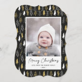 黒シームレモダンス金ゴールドホワイトフォレストパイン シーズンカード (正面/裏面)