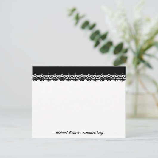 黒スカラップで仕上げられたダビデの星は感謝していしています サンキューカード (スタンド正面)