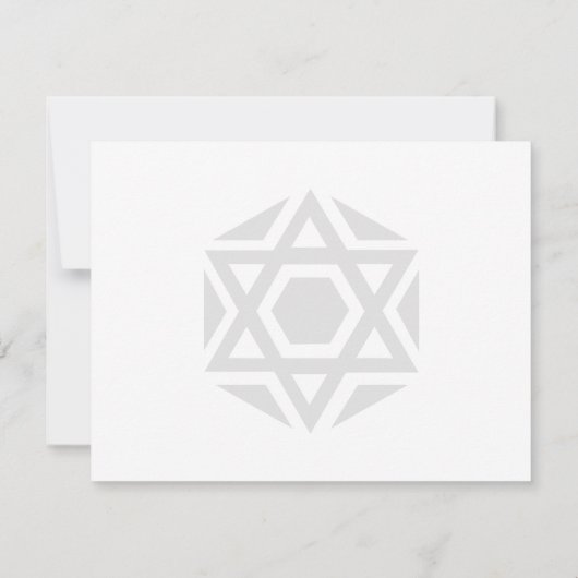 黒スカラップで仕上げられたダビデの星は感謝していしています サンキューカード (裏面)