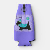 黒スコッチドッグ名パーソナライズされたモノグラム ボトルクーラー (裏面)