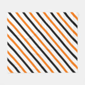 黒スタイリッシュとオレンジの秋のハストライプのロウィン フリースブランケット (正面(横))