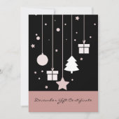 黒スタイリッシュとピンクの12月のギフト券 (正面)