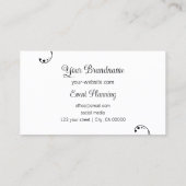 黒スタイリッシュと白と華美ポートレート写真 名刺 (裏面)