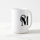 黒スタイリッシュと白のコーヒーマグ コーヒーマグカップ (正面右)