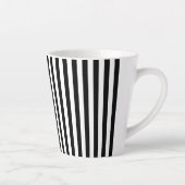 黒スタイリッシュと白のストリップ カフェラテマグ (右)