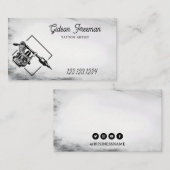 黒スタイリッシュと白のタトゥーマシン 名刺 (正面/裏面)