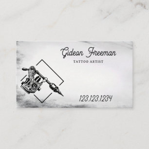 黒スタイリッシュと白のタトゥーマシン 名刺