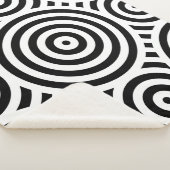 黒スタイリッシュと白のネストされた円 シェルパブランケット (3/4)