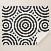 黒スタイリッシュと白のネストされた円 シェルパブランケット (正面(横))