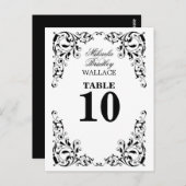 黒スタイリッシュと白の渦巻き表の番号カード ポストカード (正面/裏面)