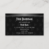 黒スタイリッシュと白(文字パターン(の模様が)ある) 名刺 (裏面)