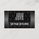 黒スタイリッシュと白(文字パターン(の模様が)ある) 名刺 (正面)