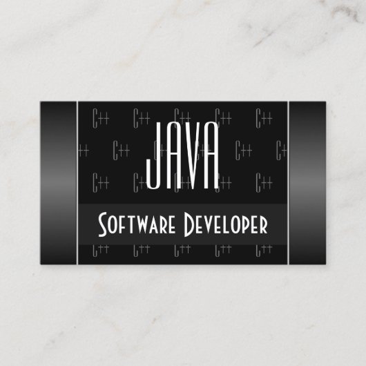 黒スタイリッシュと白(文字パターン（の模様が）ある) 名刺 (正面)