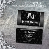 黒スタイリッシュと白(文字パターン（の模様が）ある) 名刺