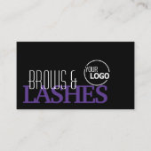 黒スタイリッシュと紫のシンプルプロフェッショナル 名刺 (正面)