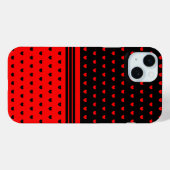 黒スタイリッシュと赤いハートのパターン Case-Mate iPhoneケース (裏面 (横))