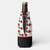 黒スタイリッシュと赤のさくらんぼ パーソナライズされた ボトルクーラー (ボトル裏面)