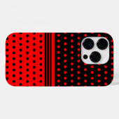 黒スタイリッシュと赤の水玉模様とストライプ Case-Mate iPhoneケース (裏面 (横))