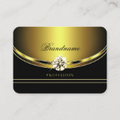 黒スタイリッシュと金ゴールドとダイヤきらめくン 名刺 (正面)