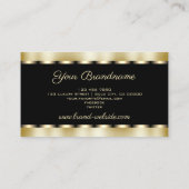黒スタイリッシュと金ゴールドのきらめく効果プロフェッショナル 名刺 (裏面)