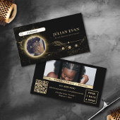 黒スタイリッシュと金ゴールドのアフリカの毛編み 名刺