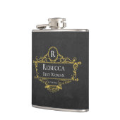 黒スタイリッシュと金ゴールドのヴィンテージ最高の女 フラスク (左)