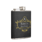 黒スタイリッシュと金ゴールドのヴィンテージ最高の女 フラスク (右)