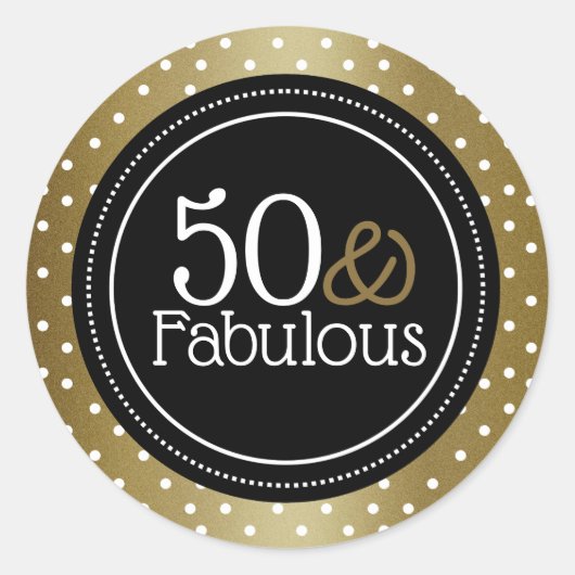 黒スタイリッシュと金ゴールド50と素晴らしい ラウンドシール (正面)