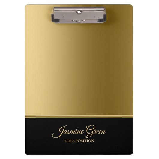 黒スタイリッシュと金色 クリップボード (正面)