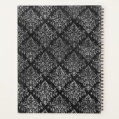 黒スタイリッシュと銀のダマスクモノグラム プランナー手帳 (裏面)