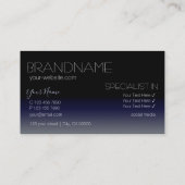 黒スタイリッシュと青の鏡フォントシンプルモダン 名刺 (裏面)