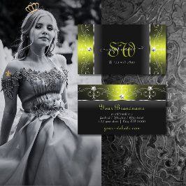 黒スタイリッシュと黄色の斜角の宝石モノグラム 名刺