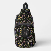黒スタイリッシュの山花 スリングバッグ (正面)