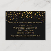 黒スタイリッシュの金ゴールド紙吹雪ドット エンクロージャーカード (裏面)