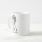 黒スタイリッシュエレガント民族黒アフリカ人女性 コーヒーマグカップ (正面左)