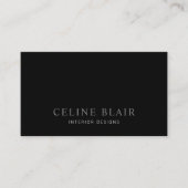 黒スタイリッシュエレガント白 名刺 (正面)