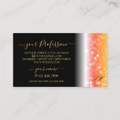 黒スタイリッシュカラフルきらめくグリッターイニシャル 名刺 (裏面)