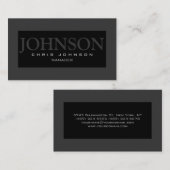 黒スタイリッシュグレーストライプのマネージャの名刺 名刺 (正面/裏面)