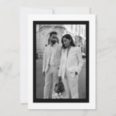 黒スタイリッシュコンテンポラリーと白の日付を保存 セーブザデート (裏面)