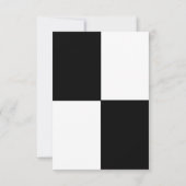 黒スタイリッシュコンテンポラリー白ウェディングRSVP 出欠カード (裏面)